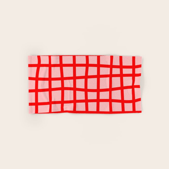 Abstract Plaid red Bath Towel Gallery Image 1