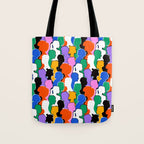 Colorful diverse people crowd art pattern Tote Bag Gallery Image 1