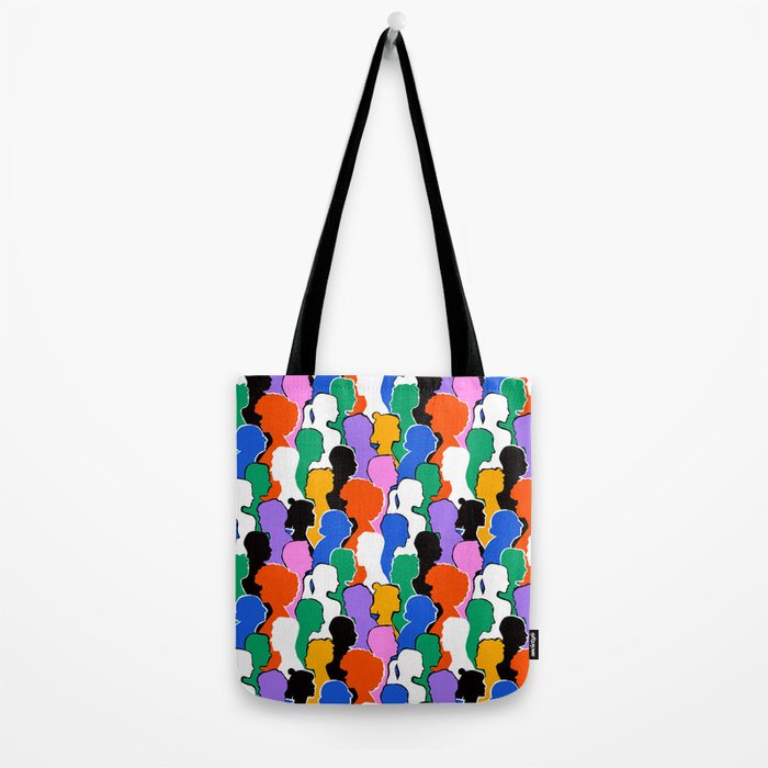 Colorful diverse people crowd art pattern Tote Bag Gallery Image 2