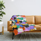 Colorful diverse people crowd art pattern Throw Blanket Gallery Image 1