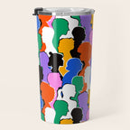 Colorful diverse people crowd art pattern Travel Mug Gallery Image 3