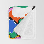 Colorful diverse people crowd art pattern Throw Blanket Gallery Image 3
