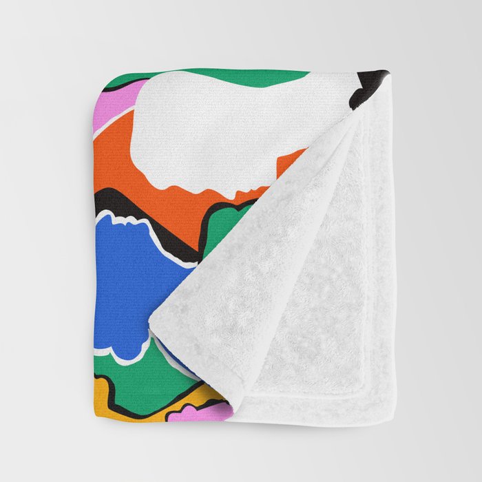 Colorful diverse people crowd art pattern Throw Blanket Gallery Image 3