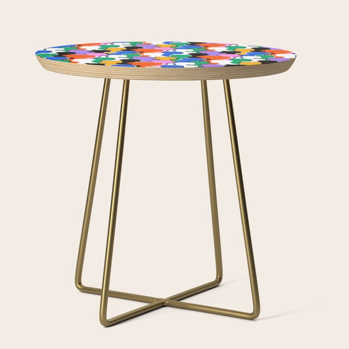 Colorful diverse people crowd art pattern Side Table Gallery Image 1