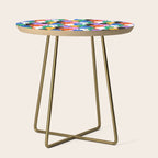 Colorful diverse people crowd art pattern Side Table Gallery Image 1