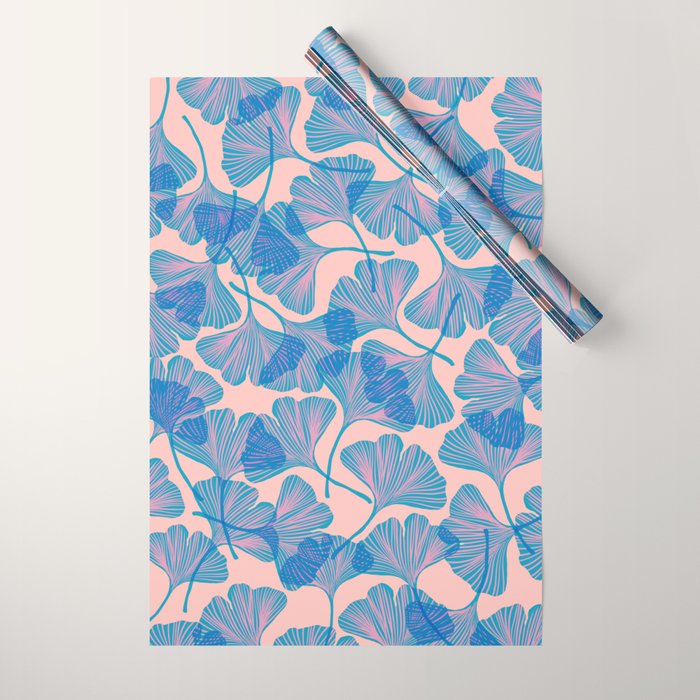 Abstraction_Ginkgo_Pattern_Minimalism_002 Wrapping Paper Gallery Image 1