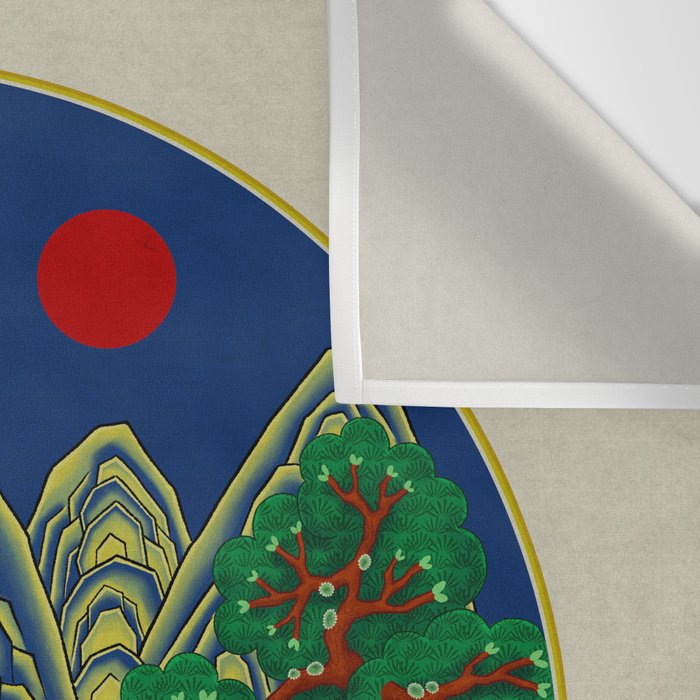 Five peaks of the sun and moon : Kingâs painting (Minhwa-Korean folk art) Wall Tapestry Gallery Image 3