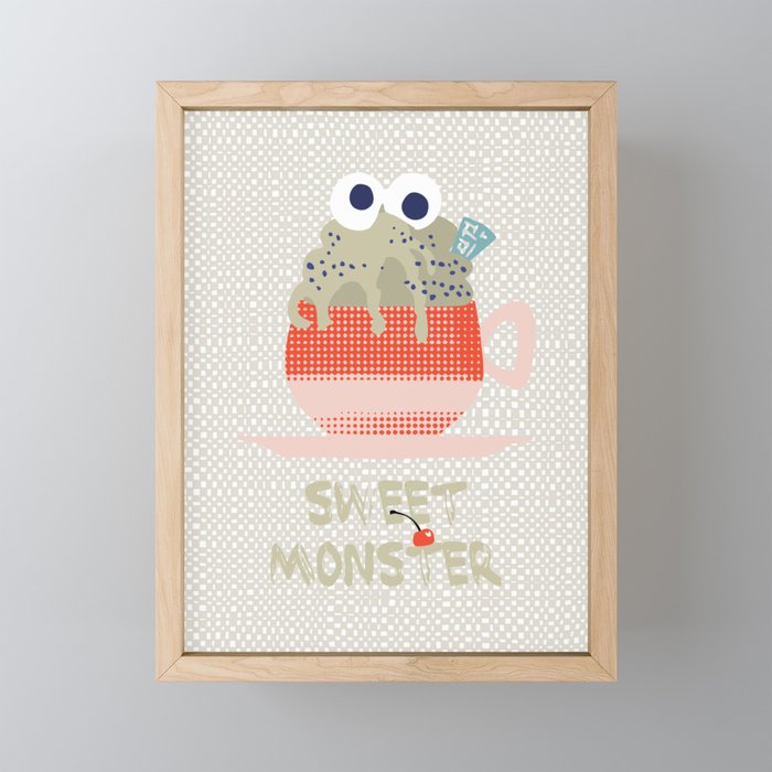 Sweet monster cupcake red Mini Art Print Gallery Image 1