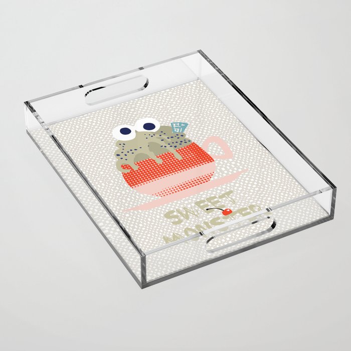 Sweet monster cupcake red Acrylic Tray Gallery Image 1