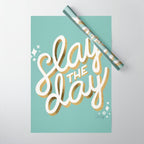 Slay the Day - Mint & Gold Palette Wrapping Paper Gallery Image 1