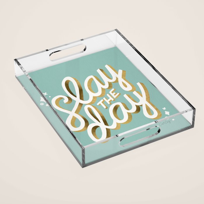 Slay the Day - Mint & Gold Palette Acrylic Tray Gallery Image 1
