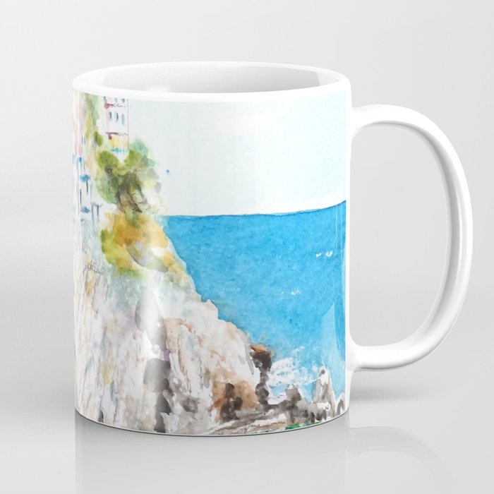 Italy Cinque Terre watercolor painting Coffee Mug Gallery Image 1