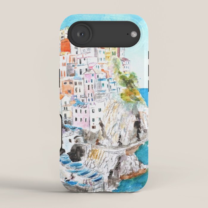 Italy Cinque Terre watercolor painting iPhone Case Gallery Image 2