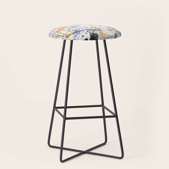 Italy Cinque Terre watercolor painting Stool Gallery Image 1