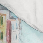Italy Cinque Terre watercolor painting Comforter Gallery Image 4