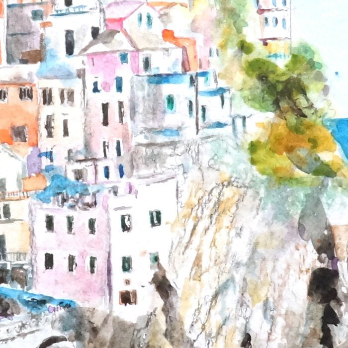 Italy Cinque Terre watercolor painting Coffee Mug Gallery Image 2