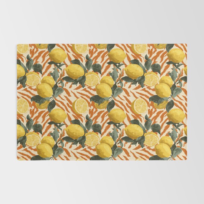 Bold Lemon Citrus Pattern Rug Gallery Image 2