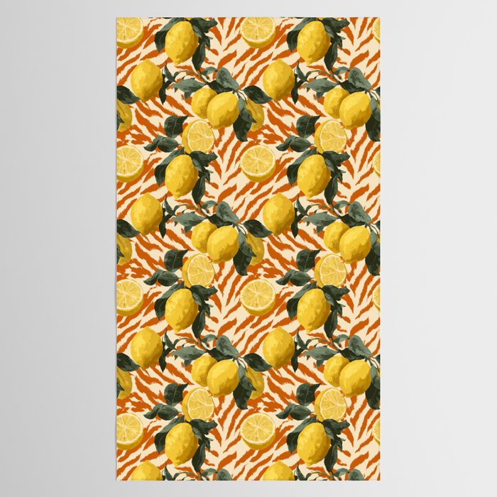 Bold Lemon Citrus Pattern Tablecloth Gallery Image 2