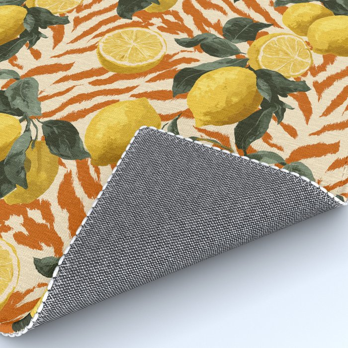 Bold Lemon Citrus Pattern Rug Gallery Image 4