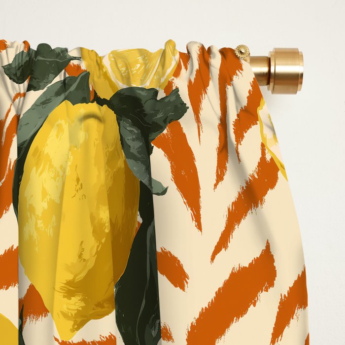 Bold Lemon Citrus Pattern Window Curtain Gallery Image 2