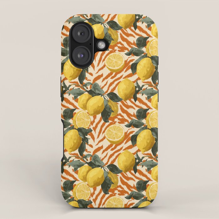 Bold Lemon Citrus Pattern iPhone Case Gallery Image 1