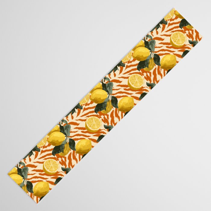 Bold Lemon Citrus Pattern Table Runner Gallery Image 3
