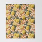 Bold Lemon Citrus Pattern Throw Blanket Gallery Image 2