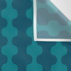 Contemporary Wavy Ogee A-Go-Go Vertical Stripes Pattern in Teal Wall Tapestry Gallery Image 3