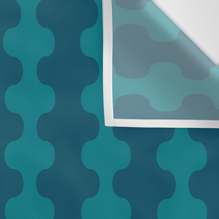 Contemporary Wavy Ogee A-Go-Go Vertical Stripes Pattern in Teal Wall Tapestry Gallery Image 3