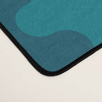 Contemporary Wavy Ogee A-Go-Go Vertical Stripes Pattern in Teal Desk Mat Gallery Image 4