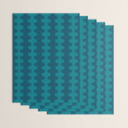 Contemporary Wavy Ogee A-Go-Go Vertical Stripes Pattern in Teal Wrapping Paper Gallery Image 3