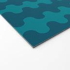 Contemporary Wavy Ogee A-Go-Go Vertical Stripes Pattern in Teal Welcome Mat Gallery Image 2