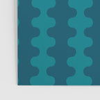 Contemporary Wavy Ogee A-Go-Go Vertical Stripes Pattern in Teal Poster Gallery Image 3