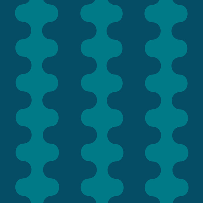 Contemporary Wavy Ogee A-Go-Go Vertical Stripes Pattern in Teal Coffee Mug Gallery Image 2