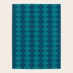 Contemporary Wavy Ogee A-Go-Go Vertical Stripes Pattern in Teal Poster Gallery Image 4