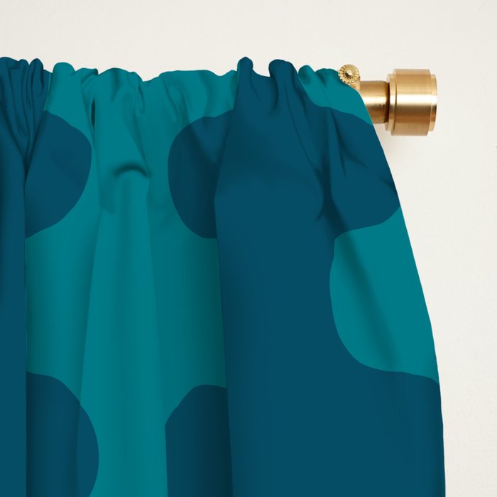 Contemporary Wavy Ogee A-Go-Go Vertical Stripes Pattern in Teal Window Curtain Gallery Image 2