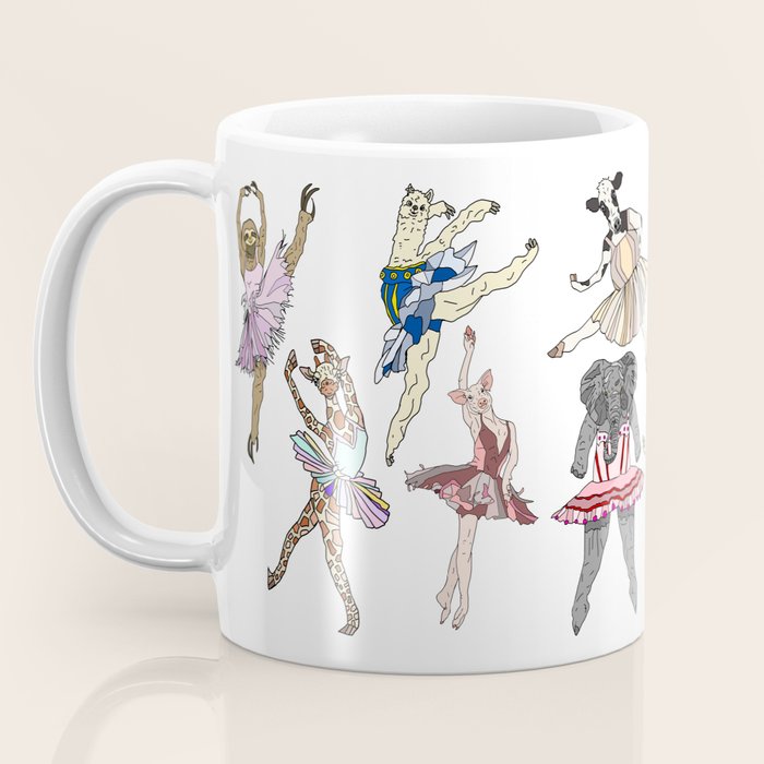 Animal Square Dance Hipster Ballerinas Coffee Mug Gallery Image 3