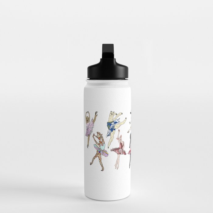 Animal Square Dance Hipster Ballerinas Water Bottle Gallery Image 3