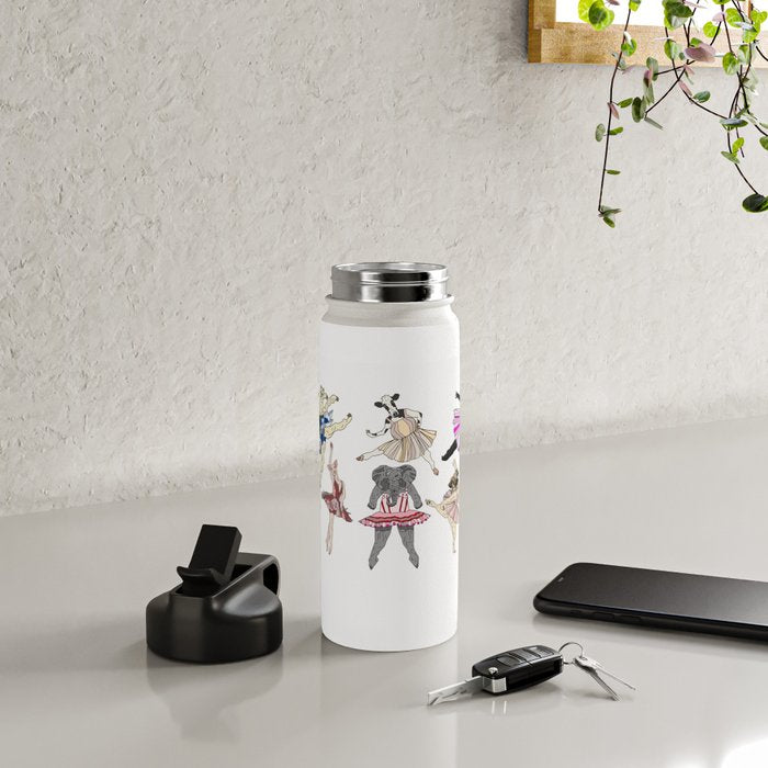 Animal Square Dance Hipster Ballerinas Water Bottle Gallery Image 4