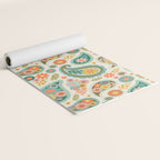 Retro Paisley Floral - Multicolored on Cream Yoga Mat Gallery Image 2