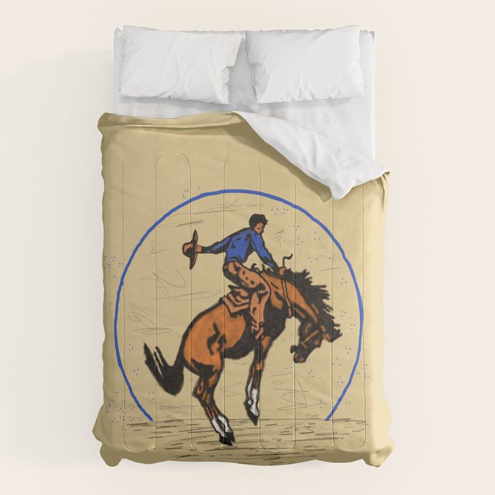 Full Moon Bronc & Cowboy Comforter Gallery Image 1
