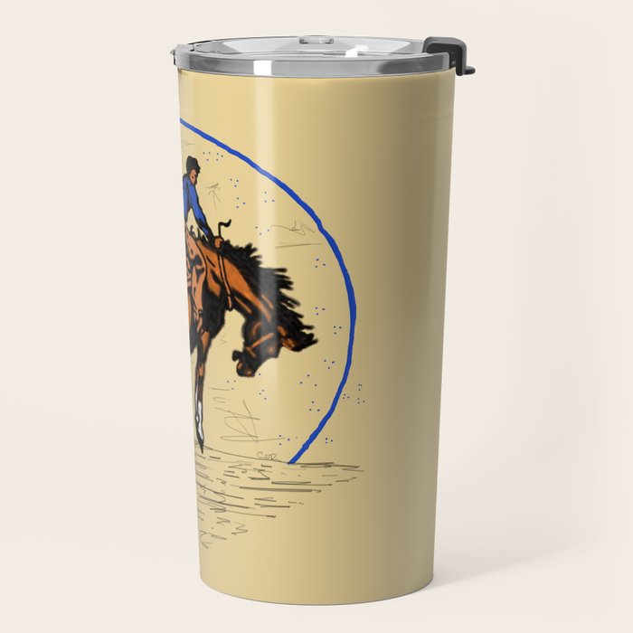 Full Moon Bronc & Cowboy Travel Mug Gallery Image 2