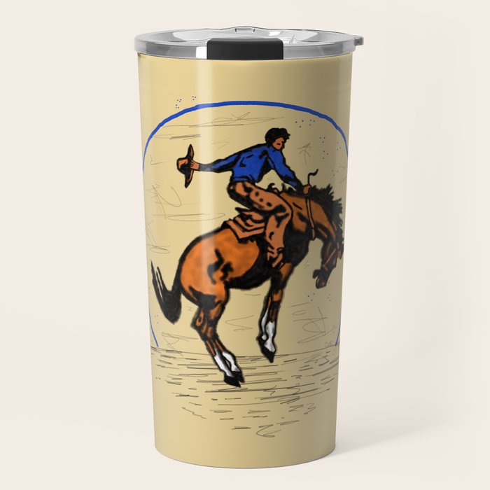 Full Moon Bronc & Cowboy Travel Mug Gallery Image 1