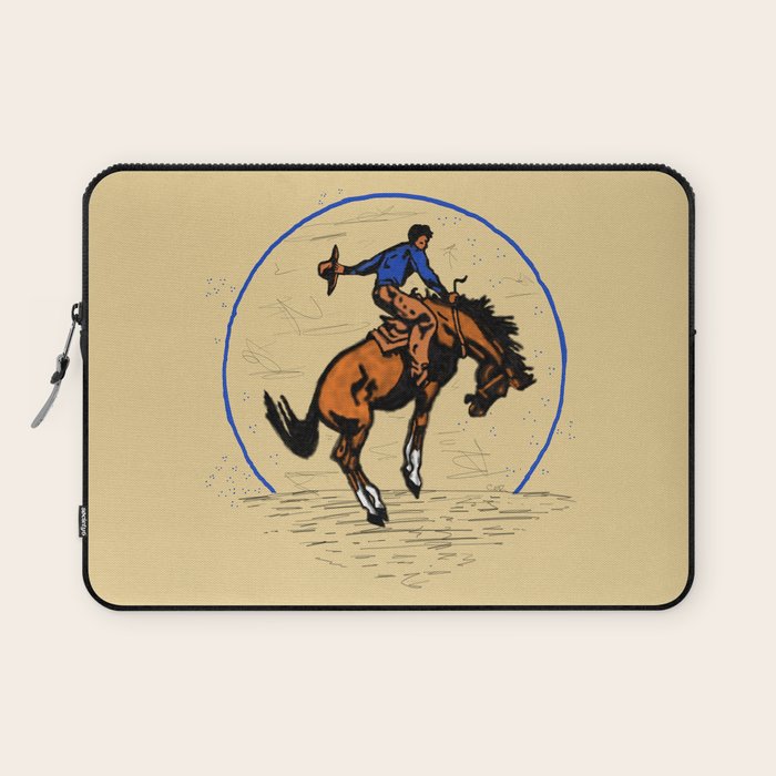 Full Moon Bronc & Cowboy Laptop Sleeve Gallery Image 1