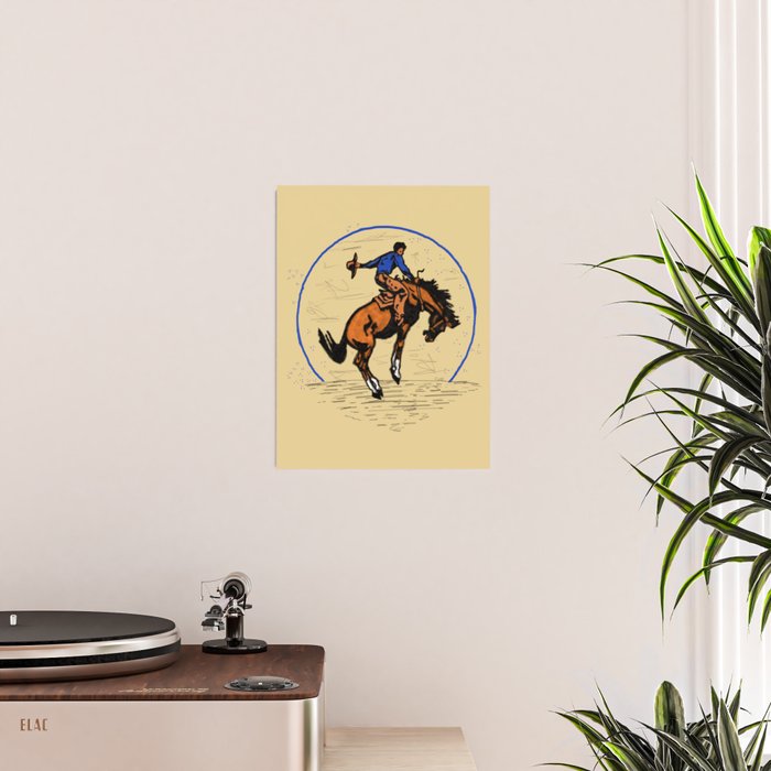 Full Moon Bronc & Cowboy Poster Gallery Image 2