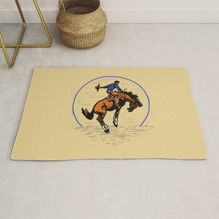 Full Moon Bronc & Cowboy Rug Gallery Image 1