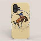 Full Moon Bronc & Cowboy iPhone Case Gallery Image 1