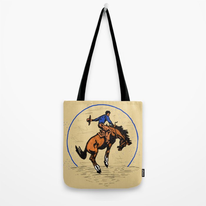 Full Moon Bronc & Cowboy Tote Bag Gallery Image 2