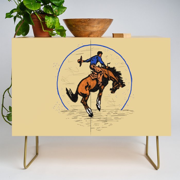 Full Moon Bronc & Cowboy Credenza Gallery Image 1