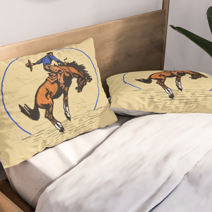 Full Moon Bronc & Cowboy Pillow Sham Gallery Image 2